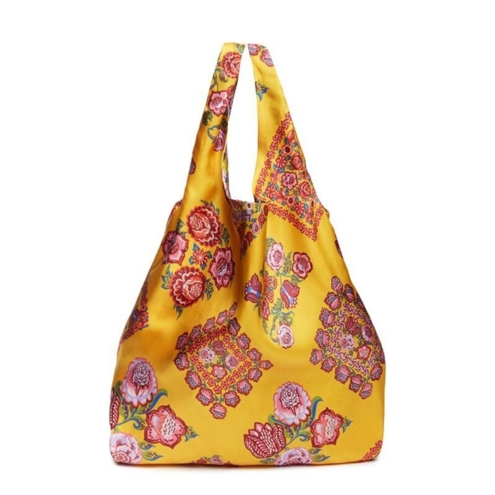 La DoubleJ Reversible Satin Shopping Bag in Cowgirl Giallo